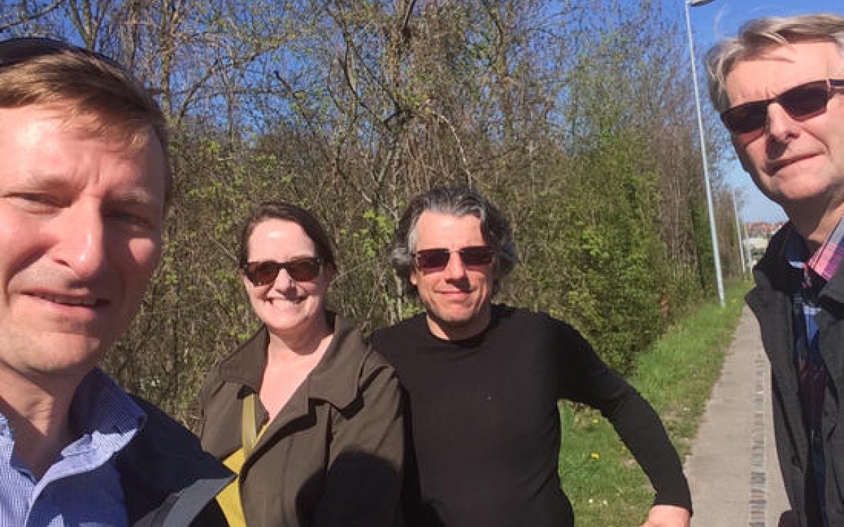 Fra venstre: Frank Lindberg, HHB/UiN, Diane Martin, Aalto University Finland, James Fitchett, University of Leicester UK, Per Østergaard, University of Southern Denmark/HHB-UiN.