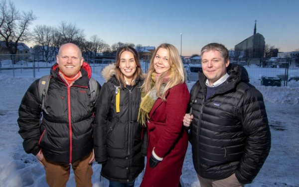 Fra venstre: Bjørn Vidar Vangelsteen (Nordlandsforskning), Karoline Nilssen, Marianne Bahr Simonsen og Harald Østbø (Iris produksjon). Foto: Per-Inge Johnsen